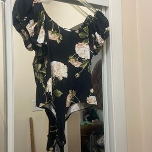 Floral thong bodysuit